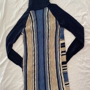 Striped Blue and Beige Women's Sweater